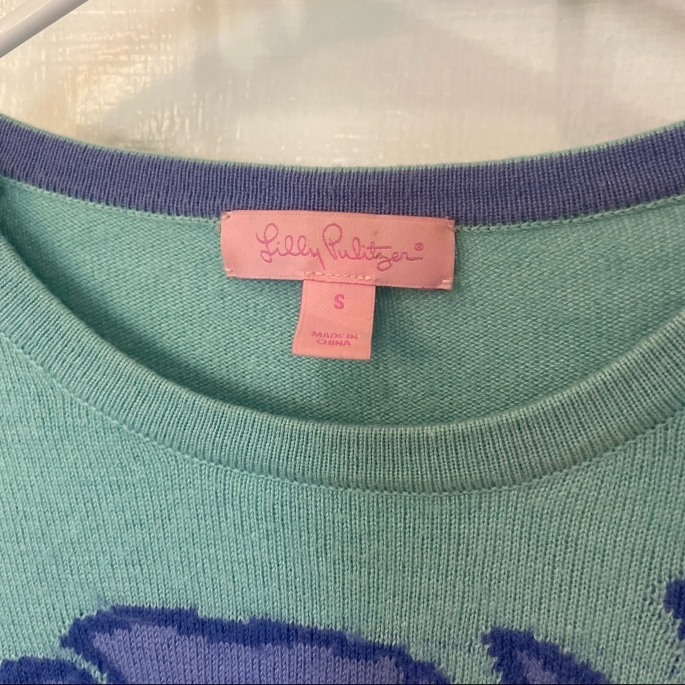 LILLY Pulitzer Lightweight Wool Blend Palm Tree Sweater - Picture 3 of 8